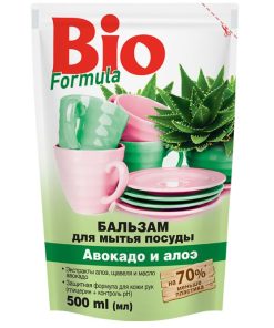 BIO FORMULA Balzams trauku mazgāšanai Avokado un alveja, 500 ml