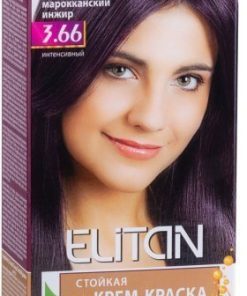 ELITAN Permanent Hair Color Cream Matu krēmkrāsa 3.66 Marokas vīģe, 50/50/30 ml