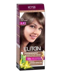 ELITAN Permanent Hair Color Cream Matu krēmkrāsa 6.10 Tumši brūns, 50/50/30 ml