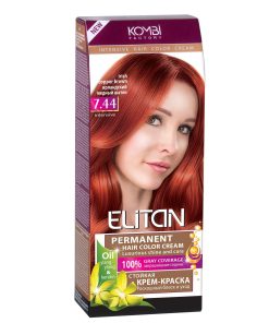 ELITAN Permanent Hair Color Cream Matu krēmkrāsa 7.44 Īru vara brūns, 50/50/30 ml