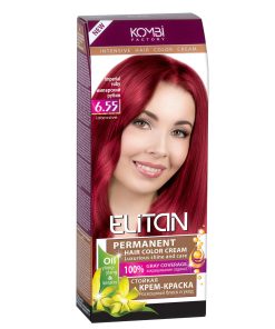 ELITAN Permanent Hair Color Cream Matu krēmkrāsa 6.55 Imperiālais rubīns, 50/50/30 ml