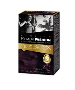 RUBELLA PREMIUM FASHION Стойкая крем-краска для волос Баклажан 4.2, 50/50/30 мл