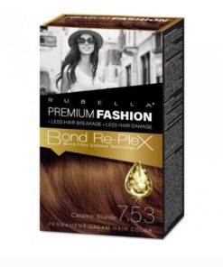 RUBELLA PREMIUM FASHION Стойкая крем-краска для волос Карамельный русый 7.53, 50/50/30 мл