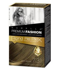 RUBELLA PREMIUM FASHION Стойкая крем-краска для волос Тёмно-русый 7.31, 50/50/30 мл