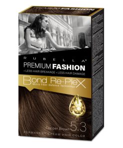 RUBELLA PREMIUM FASHION Стойкая крем-краска для волос Медно-коричневый 5.3, 50/50/30 мл