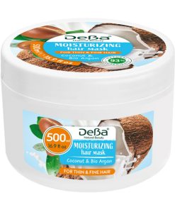 DeBa NATURAL BEAUTY Mitrinoša matu maska ar kokosriekstu un organisko argāna eļļu, 500 ml