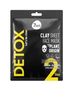 7DAYS DETOX Auduma attīrošā sejas maska ar kaolīnu un jūras aļģēm, 12 g