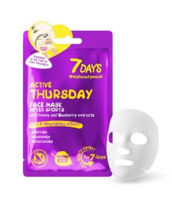 7DAYS Sejas maska Aktīvā ceturtdiena ar peonijas un melleņu ekstraktiem, 28 g