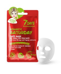 7DAYS Sejas maska Romantiskā sestdiena ar sarkanā apelsīna un papajas ekstraktiem, 28 g