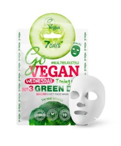 7DAYS GO VEGAN Auduma salad sejas maska Wednesday Green Day, 25 g