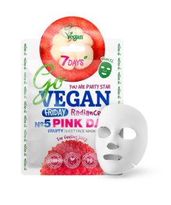 7DAYS GO VEGAN Auduma fruity sejas maska Friday Pink Day, 25 g