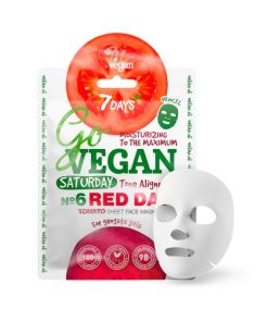 7DAYS GO VEGAN Auduma tomato sejas maska Saturday Red Day, 25 g