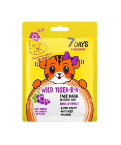 7DAYS ANIMAL Sejas maska Wild Tiger ar taigas ogu un verbenas ekstraktiem, 28 g