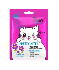 7DAYS ANIMAL Sejas maska Pretty Kitty ar aveņu sulu un lavandas ekstraktu, 28 g