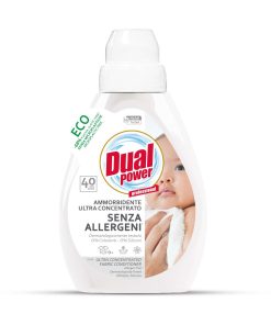 DUAL POWER Augsti koncentrēts veļas mīkstinātājs Bez alergēniem, 600 ml