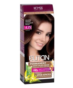 ELITAN Permanent Hair Color Cream Matu krēmkrāsa 4.75 Šokolādes kastanis, 50/50/30 ml