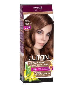 ELITAN Permanent Hair Color Cream Matu krēmkrāsa 5.37 Zelta kastanis, 50/50/30 ml