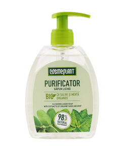COSMEPLANT Attīrošās šķidrās ziepes ar organiskās salvijas un piparmētras ekstraktiem, 400 ml