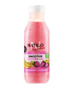 NATIGO BY NATURE Dušas želeja-smūtijs Zemene un banāns, 400 ml