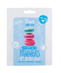 7DAYS CANDY SHOP Zilā auduma sejas maska Makarūni un melleņu jogurts, 25 g