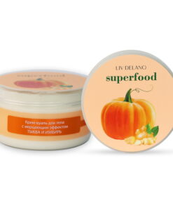 LIV DELANO Superfood Ķermeņa krēms-plīvurs ar mirdzošu efektu “Ķirbis un ingvers”, 240 g