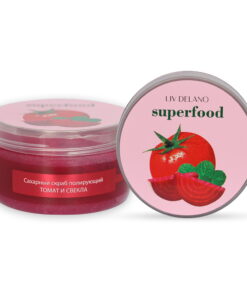 LIV DELANO Superfood Pulējošs cukura skrubis “Tomāts un biete”, 240 g