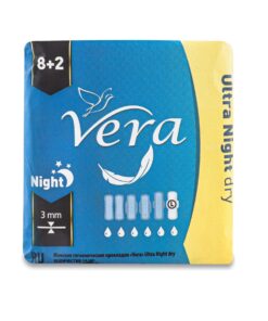 VERA Sieviešu higiēniskās paketes Ultra Night Dry, 10 gab.