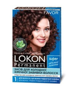 FAVOR Lokon Super Permanent Средство для холодной химической завивки для волос, трудно поддающихся завивке, 2 x 100 мл