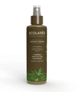 ECOLATIER Termoaizsargājošs sprejs matu veidošanai Volume & Growth Organic Cannabis, 200 ml