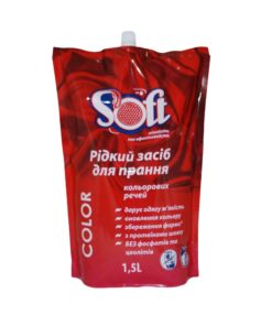 SOFT Šķidrs līdzeklis krāsainu audumu mazgāšanai, doy-pack, 1.5 l