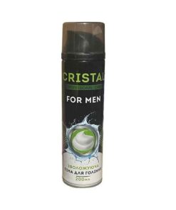CRISTAL FOR MEN Vīriešu skūšanas putas jutīgai ādai Mitrinošas, 200 ml