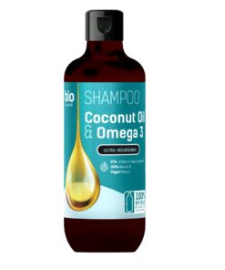 BIO NATURELL Coconut Oil & Omega 3 Šampūns visiem matu tipiem, 355 ml
