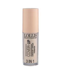 LOLLIS Cover-up 3in1 Konsīleris - kontūrēšanas līdzeklis - tonālais krēms, tonis 03, 5.5 ml