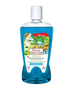 FAMILY DOCTOR Mutes dobuma skalošanas līdzeklis kariesa profilaksei Ledus piparmētra, 360 ml