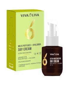 VIVA OLIVA Mezo Peptides + Hyaluron Ultra drėkinamasis dieninis veido kremas SPF 15, 75 ml