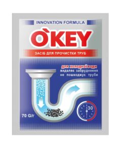 O'KEY Granulēts līdzeklis cauruļu tīrīšanai ar aukstu ūdeni, 70 g