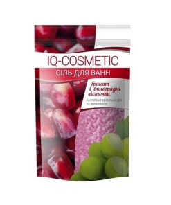 IQ-COSMETIC Jūras sāls vannām ar ar granātābola ekstraktu un vīnogu sēklu eļļu, 500 g