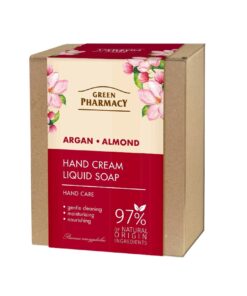 GREEN PHARMACY Mandele un argana eļļa roku kopšanas komplekts  (roku krēms, 100 ml + šķidrās ziepes, 460 ml)