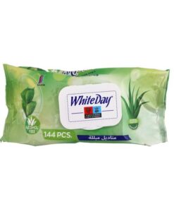 WHITE DAY Mitrās salvetes Ultra Sensitive Alveja, 144 gab.