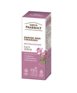 GREEN PHARMACY Damaskas roze + keramīdi Sejas serums, 30 ml