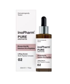 INOPHARM PURE ELEMENTS Liftinga sejas serums ar 5% biosaharīda šķīdumu un peptīdiem, 30 ml