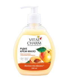 VITAL CHARM Šķidrās krēmziepes Piens un aprikoze, 300 ml