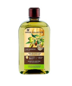 GREEN COLLECTION Kopjošs šampūns sausiem matiem Dziļa atjaunošana un ultra mitrināšana, 500 ml