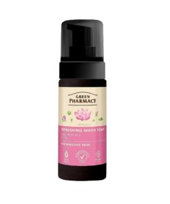 GREEN PHARMCY Atsvaidzinošas sejas mazgāšanas putas jutīgai ādai, 150 ml