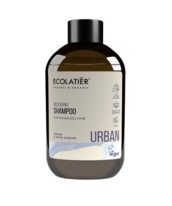 ECOLATIER URBAN Šampūnas atkuriamasis pažeistiems plaukams Arganas ir baltasis jazminas, 600 ml