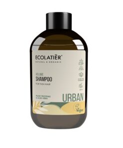 ECOLATIER URBAN Šampūnas apimčiai ploniems plaukams augaliniai proteinai ir alavijai, 600 ml