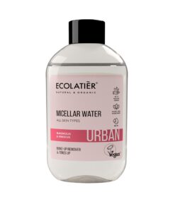ECOLATIER URBAN Tonizējošs micelārais ūdens kosmētikas noņemšanai visiem ādas tipiem Magnolija un hibisks, 400 ml