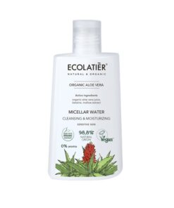 ECOLATIER Organic Aloe Vera Micelārais ūdens jutīgai ādai Attīrīšana un mitrināšana, 250 ml