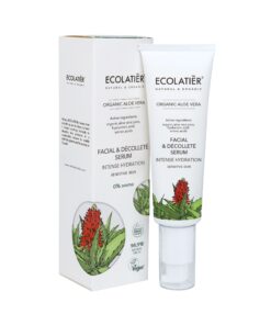ECOLATIER Organic Aloe Vera Serums sejai un dekoltē zonai jutīgai ādai Intensīva mitrināšana, 50 ml
