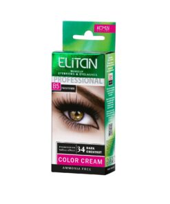 ELITAN Krēmkrāsa uzacīm un skropstām Nr. 34 Tumšais kastanis, 5 ml/ 5 ml